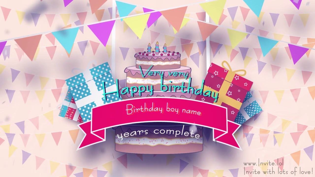 Create free Instant birthday video invitation using our Online tool with amazing templates