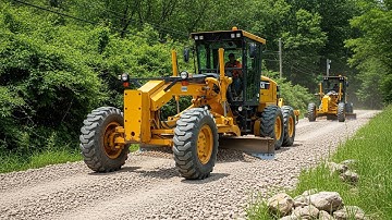 Road building at its finest!  Powerful SANY Motor Graders Building a Perfect Gravel Road!