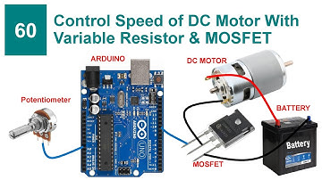 Control Speed of DC Motor with Variable Resistor & MOSFET | Code & Circuit | Proteus Simulation