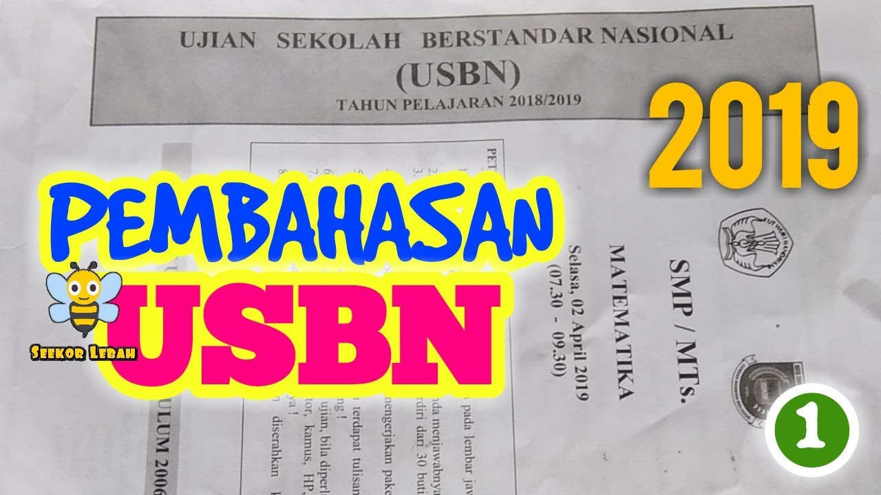 Pembahasan Usbn Matematika Smp 2019 Nomor 1 S D 15 Youtube