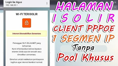 Notifikasi Isolir Client PPPoE 1 Segmen Tanpa IP Pool Khusus