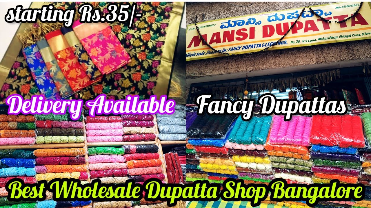 Chickpet Bangalore Wholesale Exclusive Fancy Dupattas & Leggings Plazo