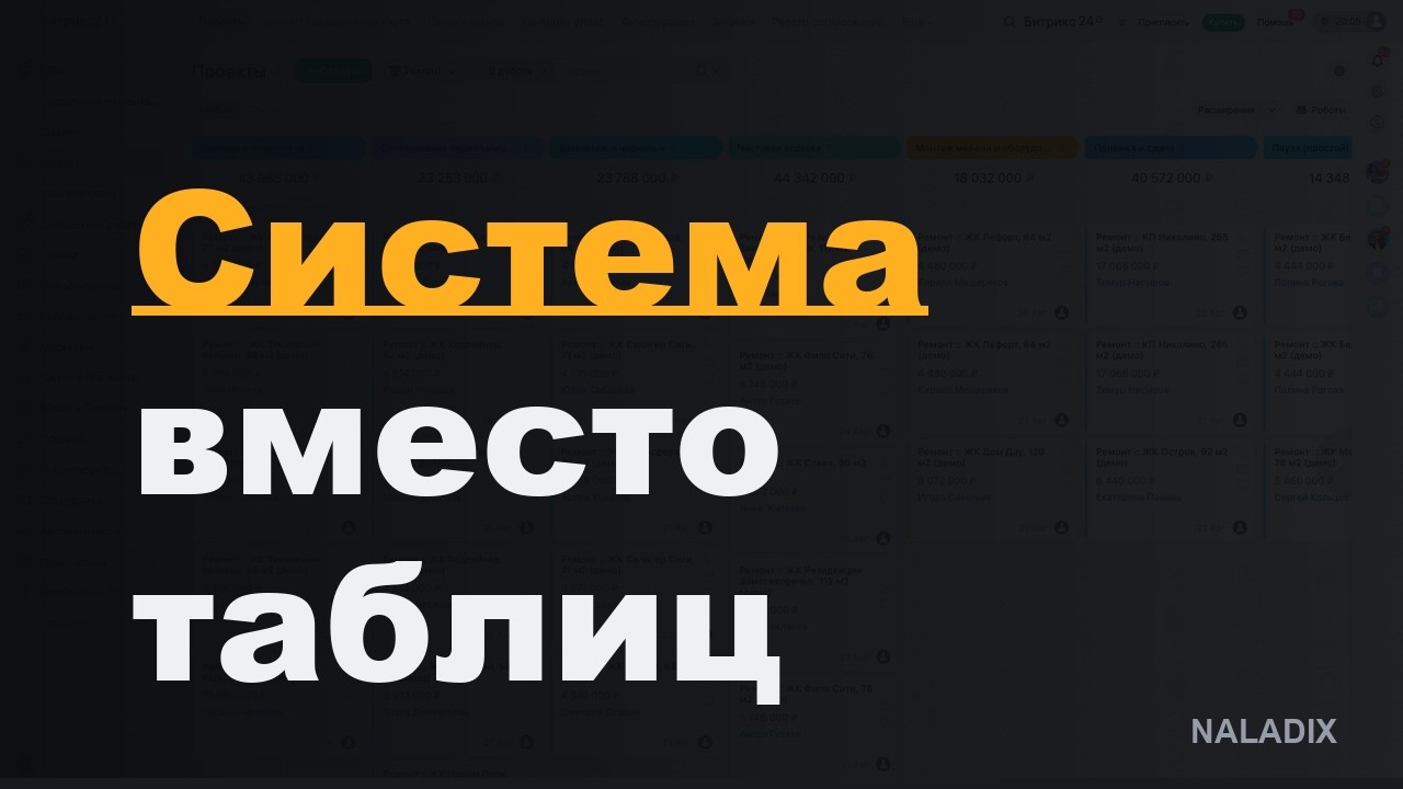 CRM для ремонта и дизайна: объекты, деньги и люди без таблиц