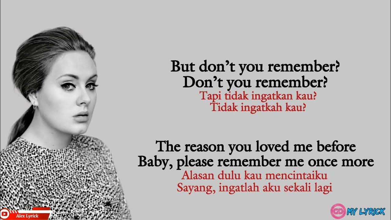 Don't you remember (lirik dan terjemahan) Don't you remember (lirik dan terjemahan)