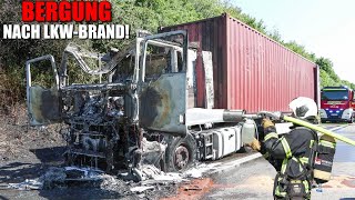 [LKW-BRAND AUF DER A46!] - Bergung der ausgebrannten Sattelzugmaschine ~ Feuerwehr Wuppertal -