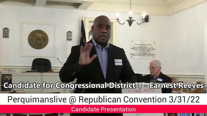 US Congress NC District 1 Candidate- Ernest Reeves
