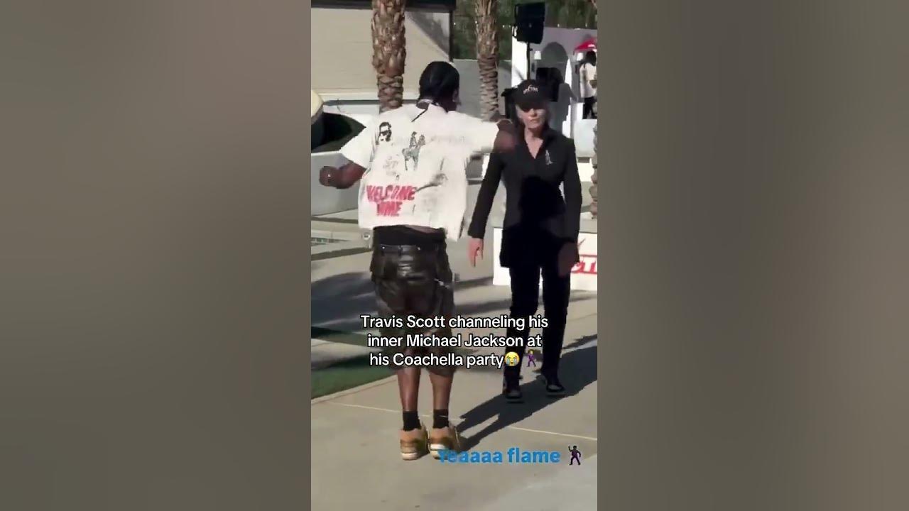 Travis Scott dancing like Jackson at his Coachella party