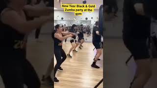 New Year Zumba Black & Gold party at the gym #gym #fitness #fun #gymlife #zumba #exercise