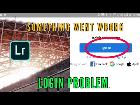 LIGHTROOM LOGIN PROBLEM | LIGHTROOM SIGN IN | LIGHTROOM SOMETHING WENT WRONG