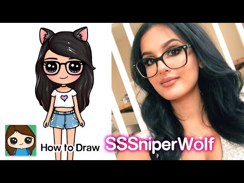 How to Draw SSSniperWolf | Famous YouTuber - YouTube