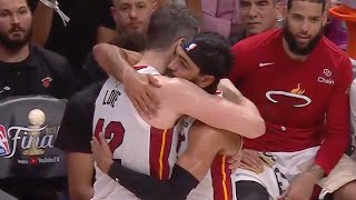 Kevin Love Hugs Gabe Vincent After Missing Him Wide Open 😅