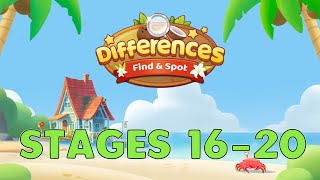 Find Difference: Spot Fun Stages 16 - 20 Answers