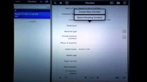 Tap Forms Demo- iPad Vibration Analyzer