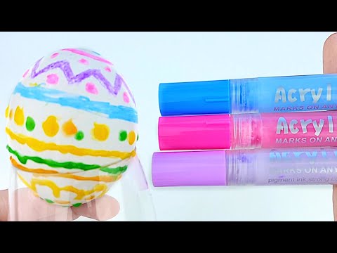 Easter Egg Panting With Acrylic Markers DIY ASMR part 2