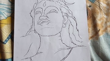 How to draw Lord Shiva "Adiyogi sketch" step by step tutorial (Easy method) with pencil..