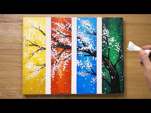 Black and White- Snowy Train Step by Step Acrylic Painting for