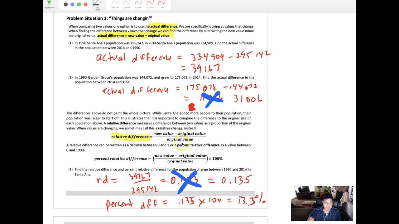 Math 83 2-3 Lesson Actual/Relative Difference Part 1 - YouTube