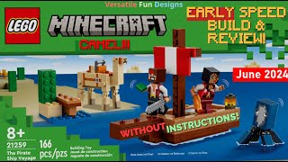 LEGO JUST RELEASED Minecraft Pirate Ship Voyage 21259 - EARLY REVIEW & Speed Build W/O INSTRUCTIONS!