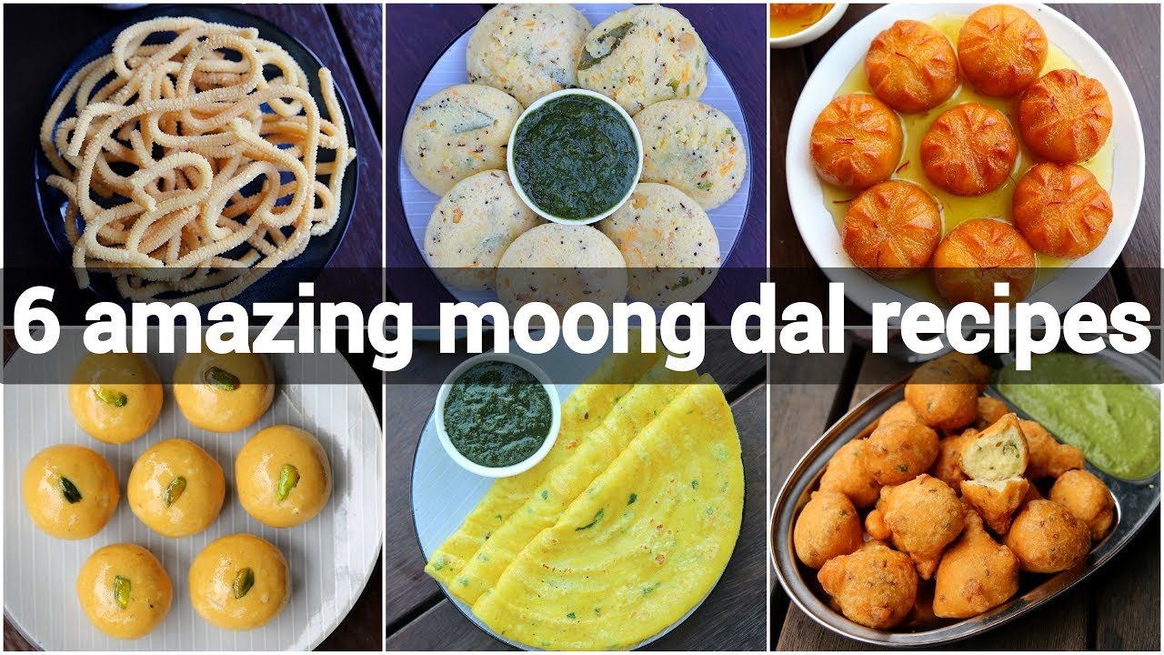 6 moong dal recipes collection moong dal breakfast moong dal sweets moong dal snacks YouTube