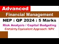 Advanced Financial Management - Risk Analysis Capital Budgeting - NPV