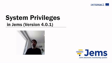 Jems video tutorial: System Privileges in Jems