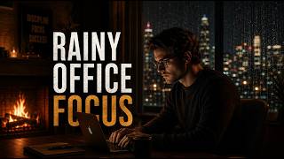 Dark Lo-Fi Study Playlist — Cozy Office Night [ Rain, Fireplace &amp; Focus Music ]