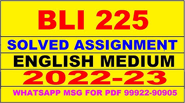 bli 225 solved assignment 2022-23 in english | bli 225 solved assignment 2022-23 | bli 225 2023
