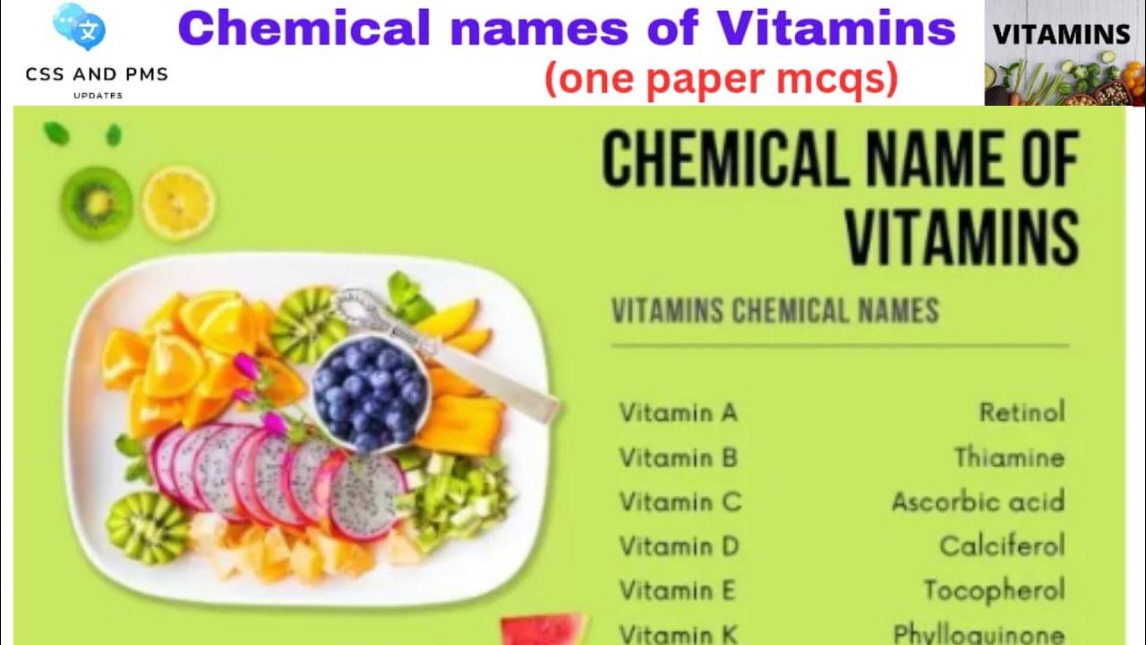Chemical Names Of Vitamins Vitamin A B C D E Vitamin B1 B2 B3 B4 chemical-names-of-vitamins-vitamin-a-b-c-d-e-vitamin-b1-b2-b3-b4