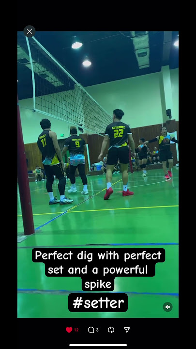Perfect dig with a perfect set and a powerful spike #volleyball #sports