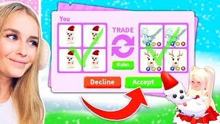 Trading SANTA DOGS Only In Adopt Me! (Roblox)
