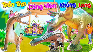 Trốn Tìm Trong Công Viên Khủng Long Khổng Lồ ♥ Minh Khoa TV ft Xúc Xích Heo Cao Bồi Mới