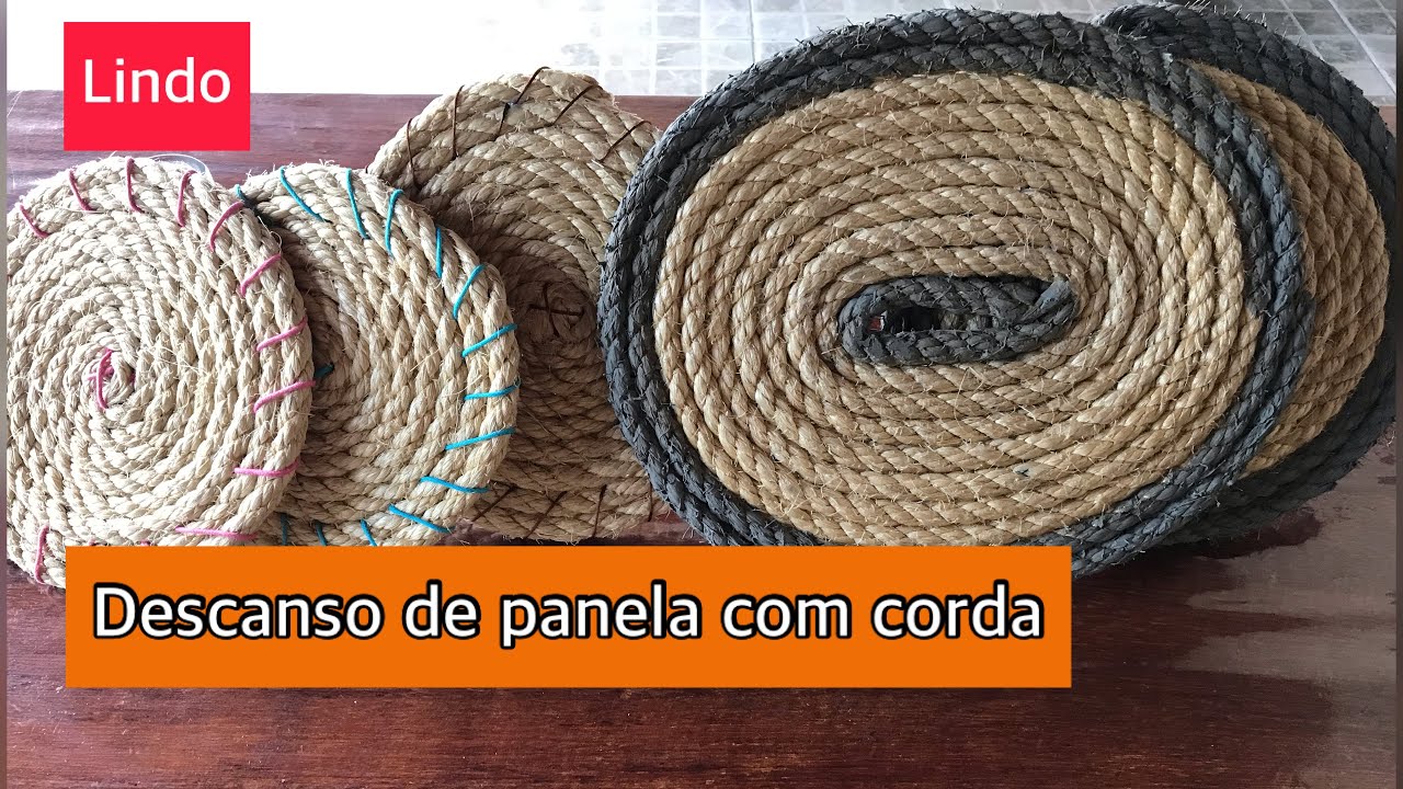 FAÇA VOCÊ MESMO! DESCANSO DE PANELA DE CORDA LINDO