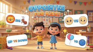 Word Opposites for Kids | Learn Words with Cute Cartoon Characters for Preschool & Kindergarten kids screenshot 2