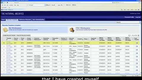 ARCIS Training Module 3: Records Transfers - Explanation of each capability