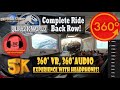 Jurassic World Ride Back Row Immersive 360 VR - Universal Studios Hollywood [5K 360° | 360° Audio]