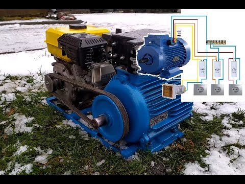 Генератор із асинхронного двигуна 3 Квт. + Схема підключення. Handmade/DIY Generator 220V