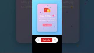 Stylish Birthday Card Using Html Css Js | #coding #frontendcourse #webdesign #programming #html