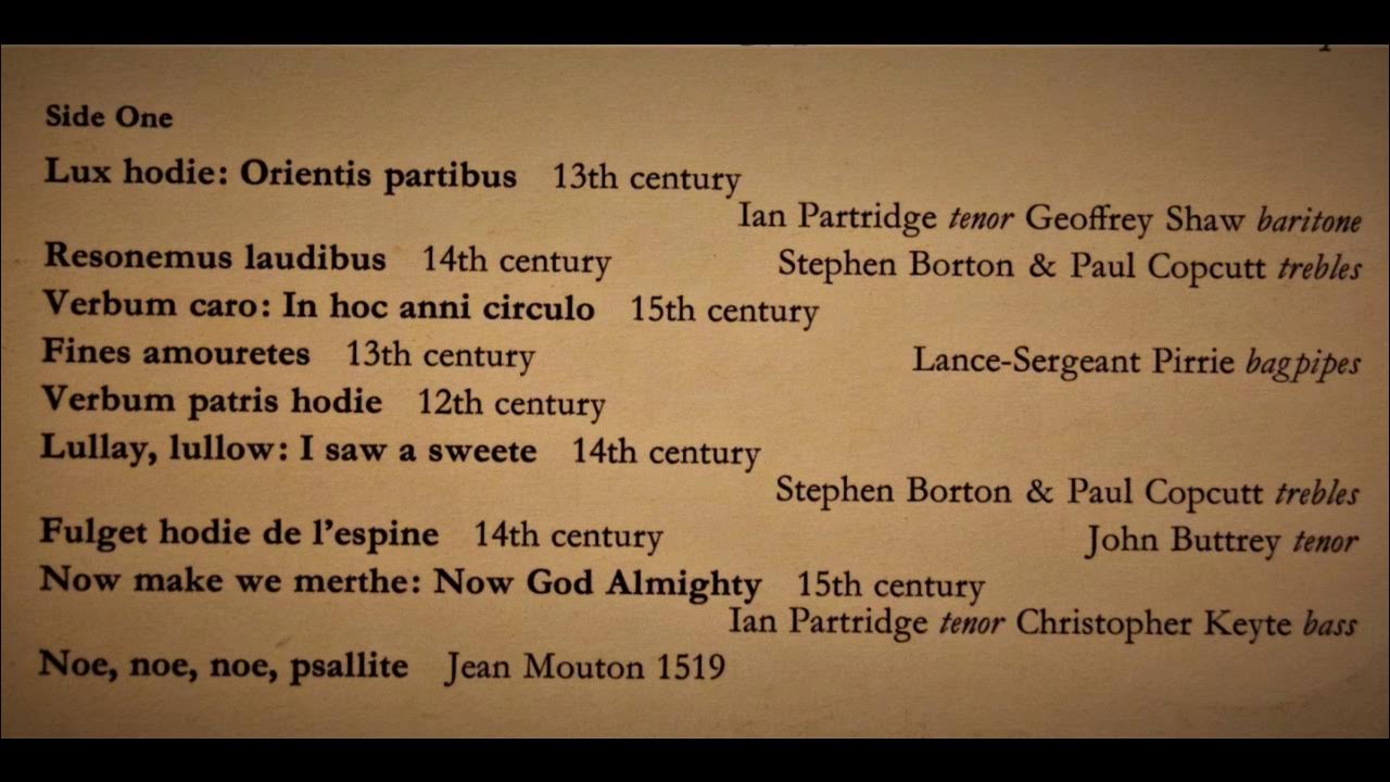 Now Make We Merthe - Medieval Carols. Purcell Consort directed by Grayston Burgess Now Make We Merthe - Medieval Carols. Purcell Consort directed by Grayston Burgess
