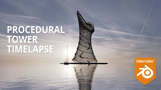 Observation Tower in Blender Timelapse