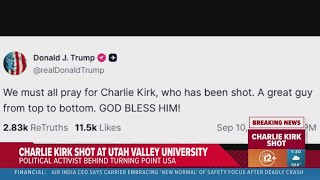 Charlie Kirk shot while speaking at Utah