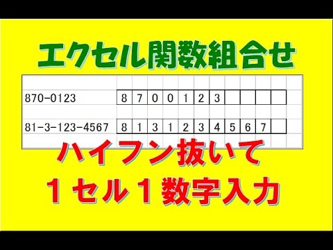 エクセル関数組合せ／COLUMN, MID, SUBSTITUE