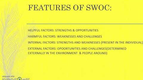 LESSON  3: SWOC ANALYSIS