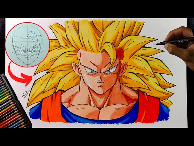 Como desenhar GOKU Super Saiyajin 3 