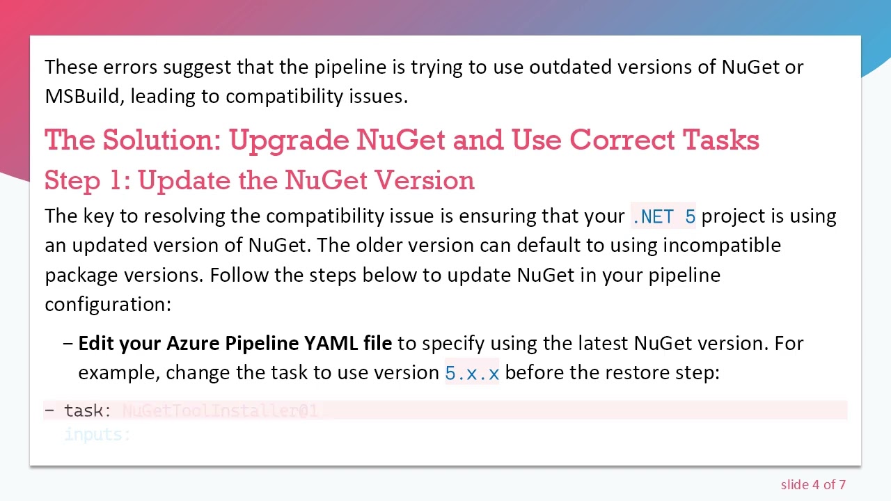 Resolving .NET 5 Pipeline Build Issues with Azure DevOps