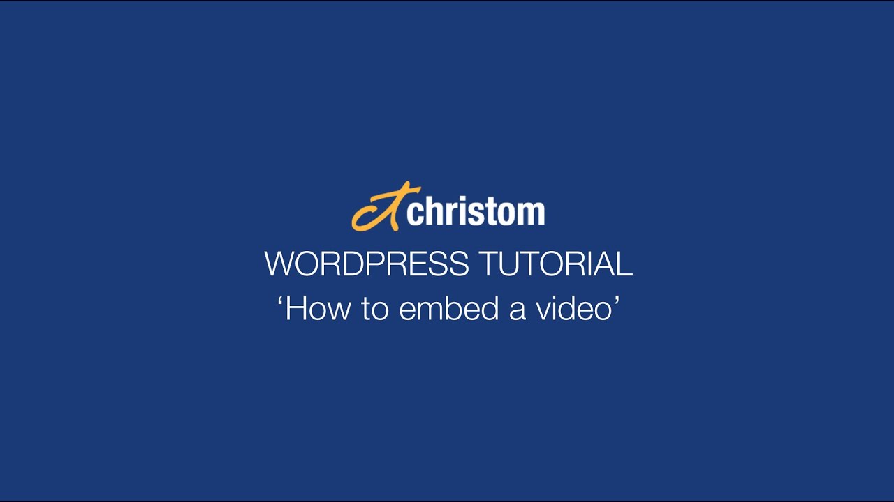 WordPress tutorial - How to embed a video - YouTube