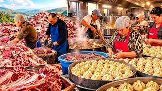 7 TONS of Lamb & 3,000 Dumplings Every Day! Inside Uzbekistan’s Giant Food Kitchens