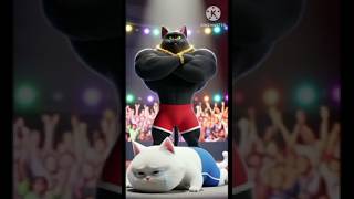 Black and white rasling cat#viralshorts#viralcartoon