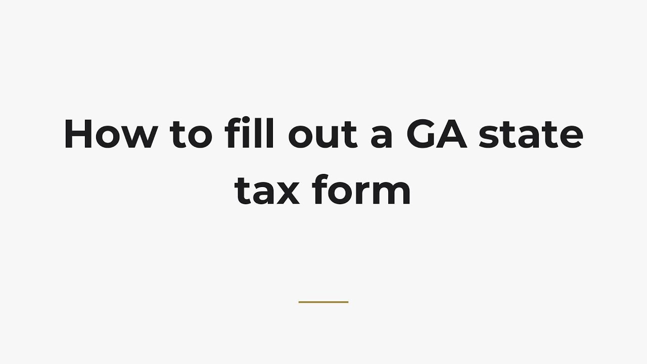 Как заполнить налоговую форму штата Джорджия