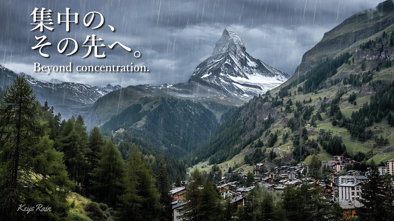 雨天を貫くマッターホルン。【作業用BGM / 睡眠用BGM / ピアノ】