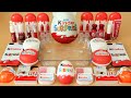 Mixing”Red Kinder Joy” Eyeshadow and Makeup,parts,glitter Into Slime!Satisfying Slime Video!★ASMR★